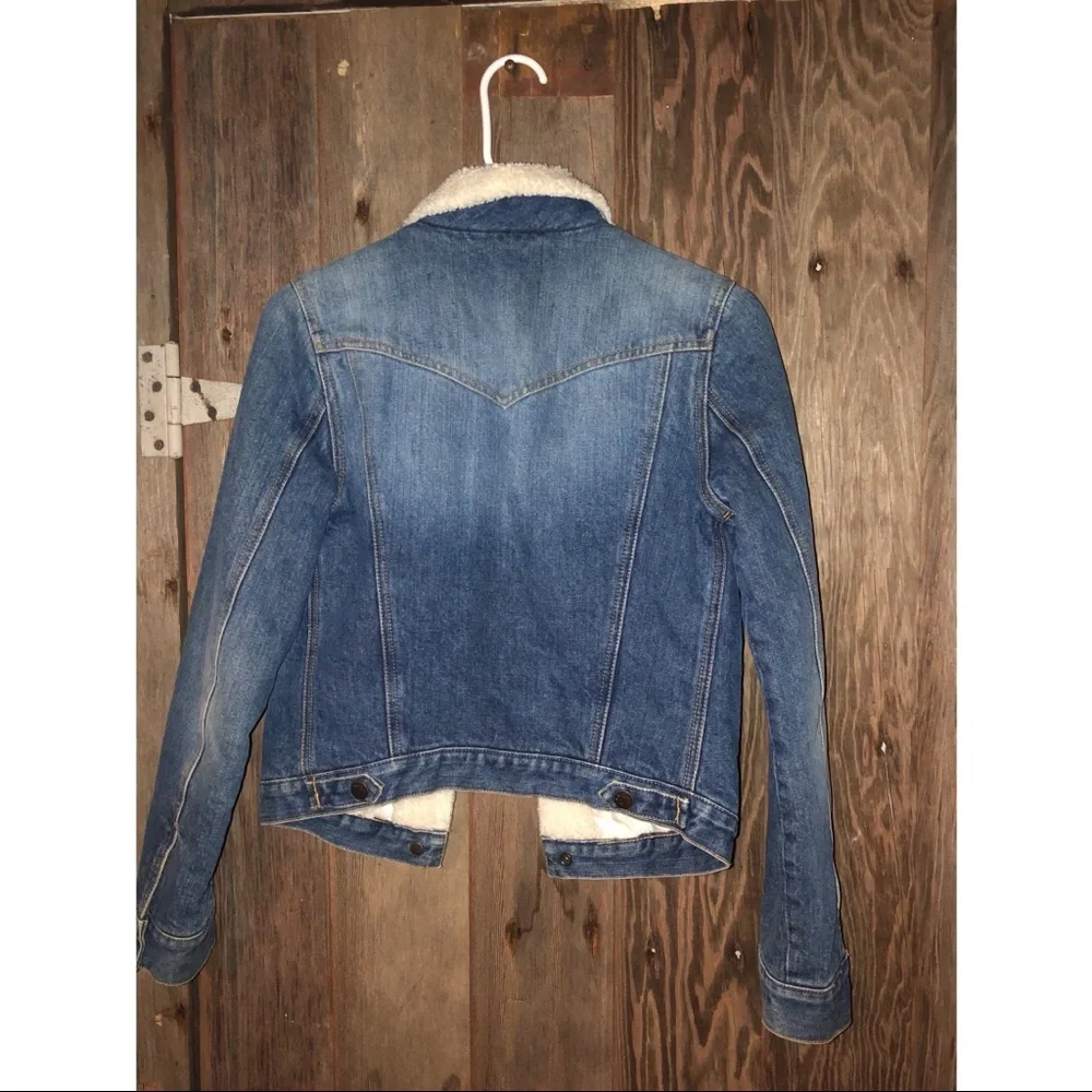 Fisherman Core Abercrombie Denim and Sherpa Jacket Denim Sherpa J…